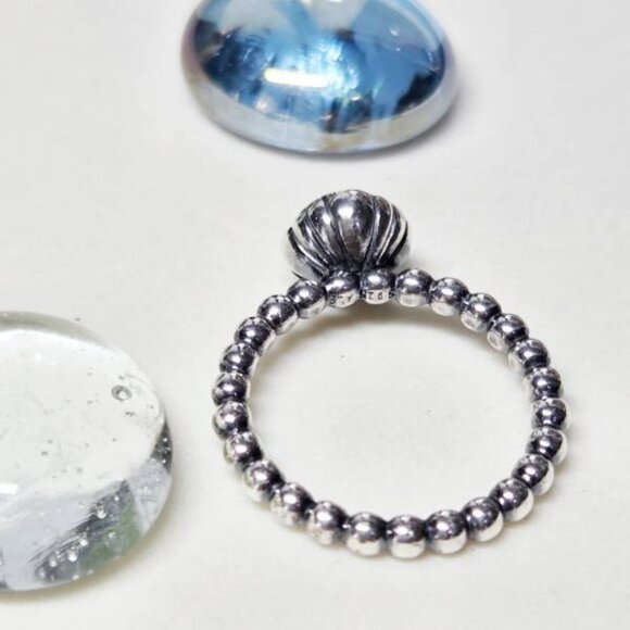 Authentic Pandora October Birth Stone Ring Size 5.5 Sterling Silver Pink Stone - Picture 6 of 8